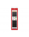 Blister de 6 lapices negro con borrador, FABER CASTELL.