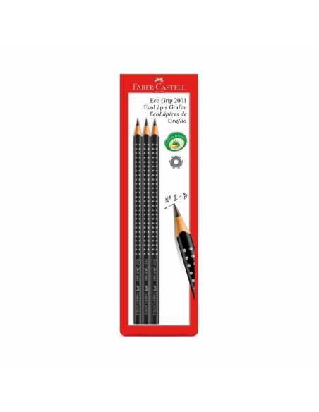 Set 3 lápices grafito 2B, Faber Castell