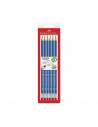Blister con 6 lápices azules con borrador, FABER CASTELL