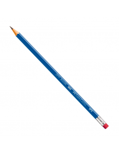 Blister con 6 lápices azules con borrador, FABER CASTELL