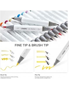 Marcador OHUHU Tono piel  24 unidades BRUSH & FINE