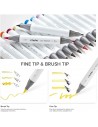 Marcador OHUHU Tono piel  24 unidades BRUSH & FINE