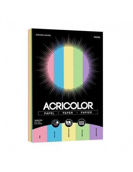 Paquete de Hojas de colores pasteles- ACRICOLOR