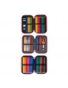 Estuche de 3 pisos MILAN fun animals Azul