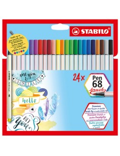 Marcador STABILO Pen68 Brush - caja 24 Pz.
