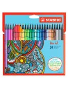 Marcador STABILO Pen 68 estuche de cartón, 24 uds.