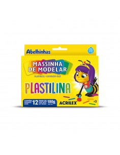 Masa de moldear Plastilina, 12 und, ACRILEX
