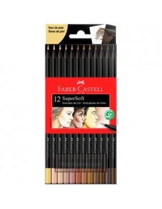 FABER CASTELL EcoLápices de 12 Colores SuperSoft – Tonos de Piel