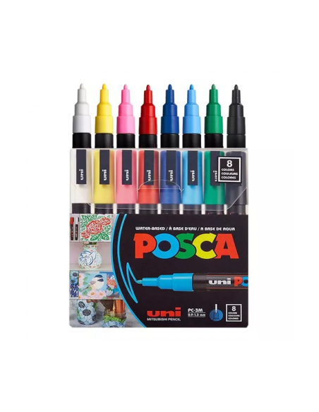 Set de Marcadores POSCA 1.3 mm x8 colores