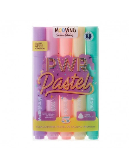 Set de resaltadores pasteles Mooving