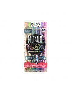 Set de bolígrafos gel Mooving retractil outliner x6