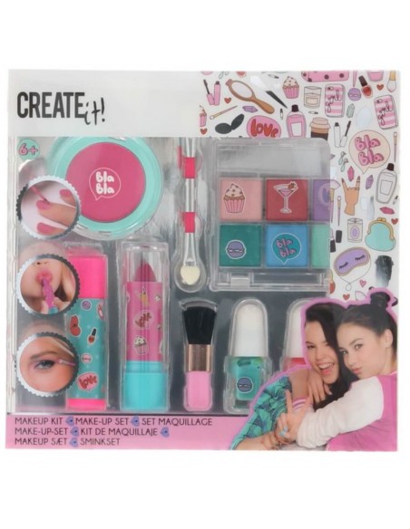 Kit de maquillaje rosa turquesa Create It