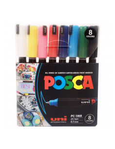 Set marcadores posca 1MR 8 colores