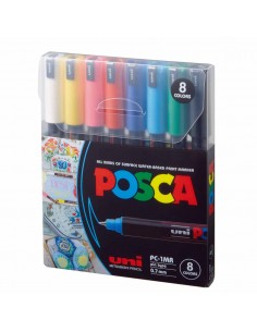 Set marcadores posca 1MR 8 colores