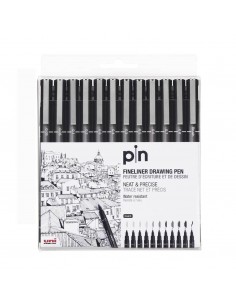 Set de 12 unidades Uni Pin micropunta Posca