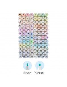 Marcador Ohuhu Pastel a Base de alcohol 96 unidades Brush & Chisel