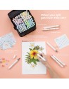 Marcador Ohuhu Pastel a Base de alcohol 96 unidades Brush & Chisel