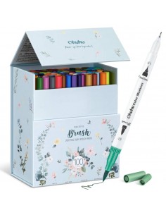 Marcadores Ohuhu a Base de agua de 100 unidades Brush & Fine