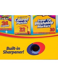MEGA CAJA 96 CRAYONES TAJADOR INCLUIDO + BONUS MARCADOR C/ AROMA
