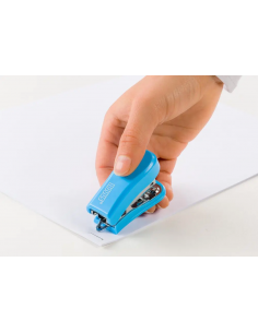 Engrampadora Mini Novus Color Azul + Grapas