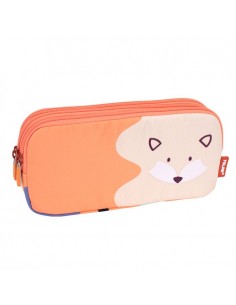 MILAN Portatodo 3 Cremalleras Fun Animals Naranja