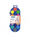MILAN Set acuarelas 12 Pastas flourecente y metalizadon + pincel