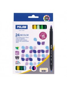 MILAN Rotuladores bicolor 24
