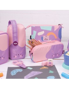 MILAN Kit 4 estuches fun animal Violeta