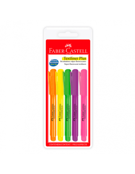 FABER CASTELL Resaltador 5 Colores Neon Blister