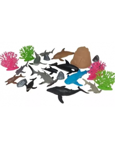 HAPPY LINE Animal life - Animales surtidos Dino Ocean Granja 22 pcs
