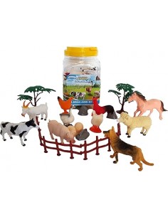 HAPPY LINE Animal life - Animales surtidos Dino Ocean Granja 22 pcs