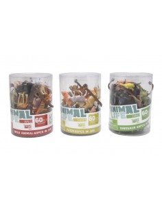 HAPPY LINE Animal life animales surtidos Dino Jungla Granja 60 pcs