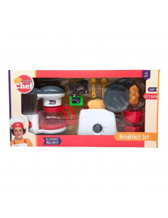 HAPPY LINE Set desayuno Cafetera Tostadora con luz, sonido y accesorios