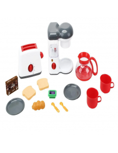 HAPPY LINE Set desayuno Cafetera Tostadora con luz, sonido y accesorios