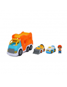 HAPPY LINE Camión transportador con 2 autos y figura
