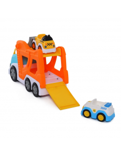 HAPPY LINE Camión transportador con 2 autos y figura