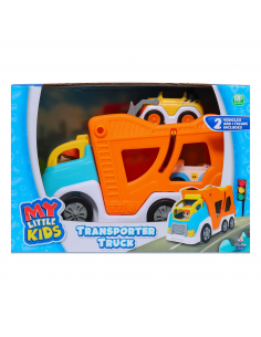 HAPPY LINE Camión transportador con 2 autos y figura