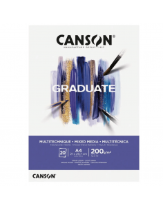 Bloc Multécnica Graduate 20H A4 200G, CANSON