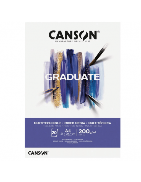 Bloc Multécnica Graduate 20H A4 200G, CANSON