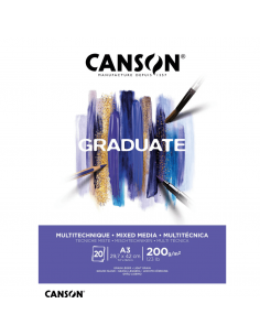 Bloc Multitécnica Graduate 20H A3 200G, CANSON
