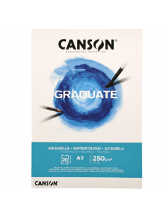 Bloc Acuarela Graduate 20H A3 250G, CANSON