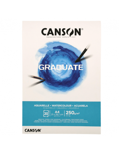 Bloc Acuarela Graduate 20H A4 250G, CANSON
