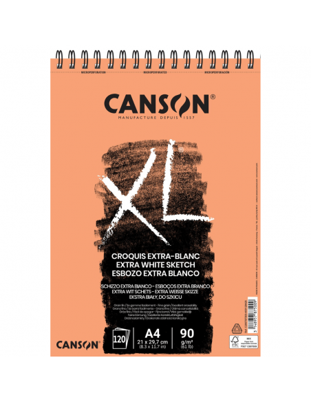 Bloc p/ esbozo XL Extra Blanco, 120H A4 90G, CANSON