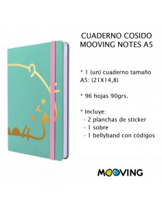 Mooving  Bloc de notas A5 tapa dura rayada PUSHEEN