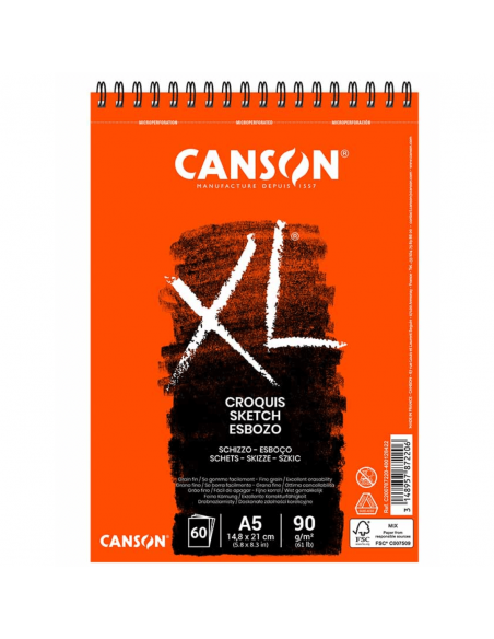 Bloc de papel p/ esbozo XL, A5 60H 90G, CANSON