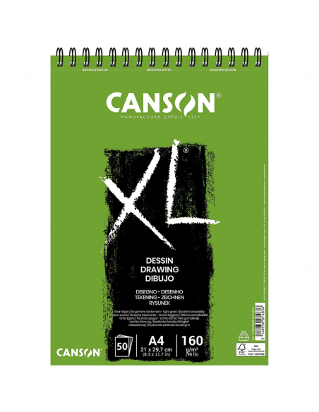 Bloc de papel p/ dibujo XL, A4 50 hojas -160G, CANSON