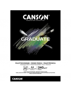 CANSON Bloc Graduate Diseño Negro 20H A4 240G