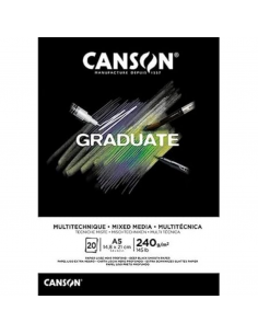 CANSON Bloc Graduate Diseño Negro 20H A5 240G