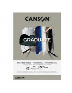 CANSON Bloc Graduate Mix Media Gris 30H A5 220G