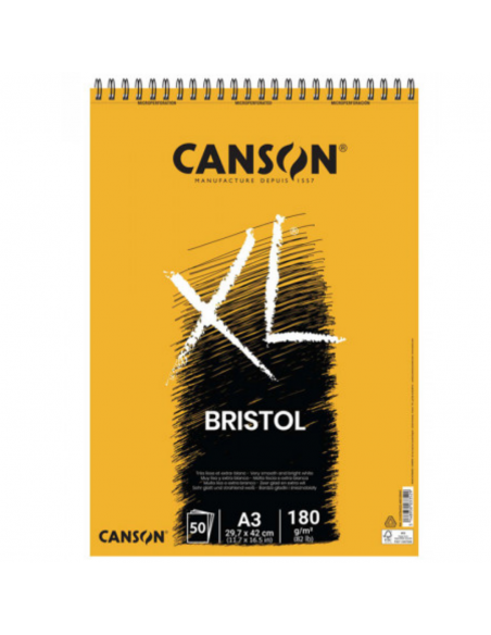 CANSON Bloc XL Bristol 50S A3 180G